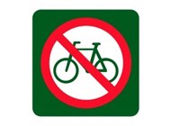 F2 · Cykling forbudt · 10x10 cm.