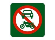 F1 · Motorkørsel forbudt · 10x10 cm.