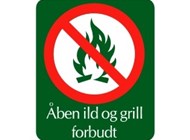 F28 · Åben ild/Grill forbudt · 10x12 cm.