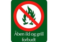 F28 · Åben ild/Grill forbudt · 10x12 cm.