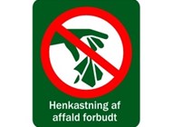 F38 · Henkastning af affald forbudt · 10x12 cm.