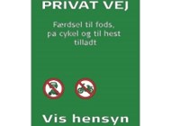 P1 Privat vej - Færdsel til fods, på cykel og til hest tilladt - Vis hensyn